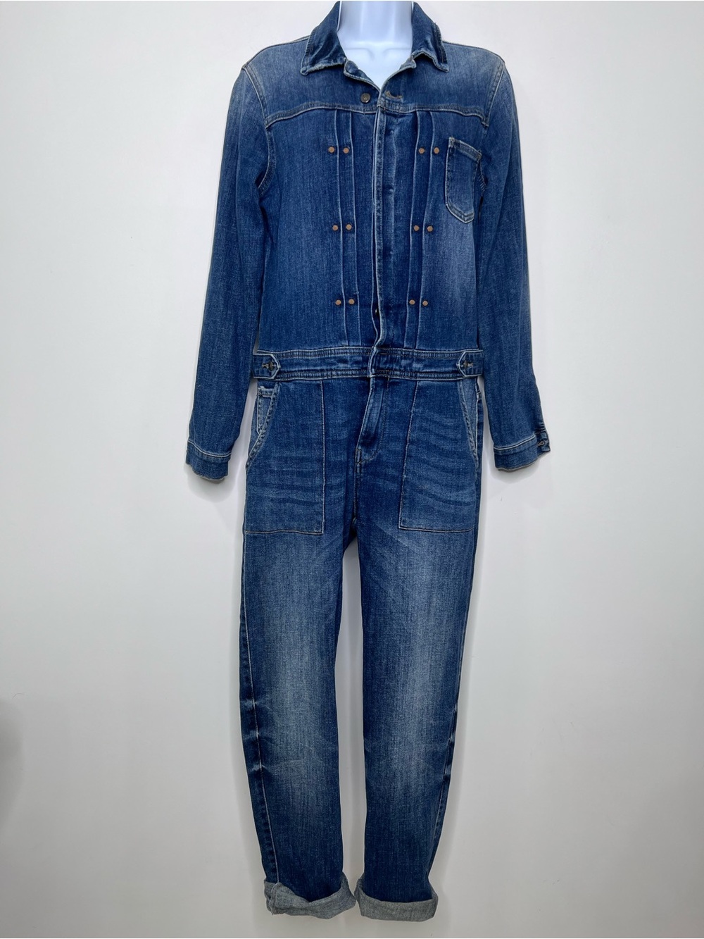 Zara Dark Blue Denim Overall Jumpsuit